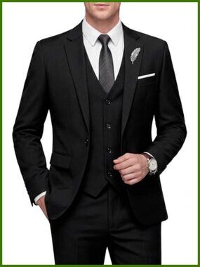 Men's Slim Fit 3 Piece Suit One Button Blazer Vest Pants Set